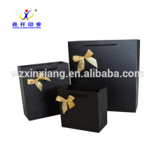 Personalizado! China Fábrica 250gsm Papel Revestido Bowknot Saco de Presente de Papel de Impressão a Cores